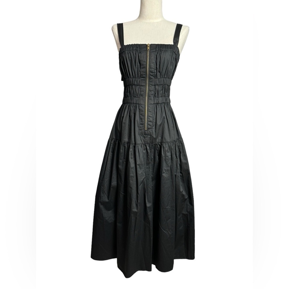 Karina Grimaldi Black Midi Sundress with Front Zipper